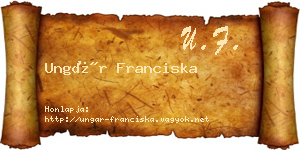 Ungár Franciska névjegykártya